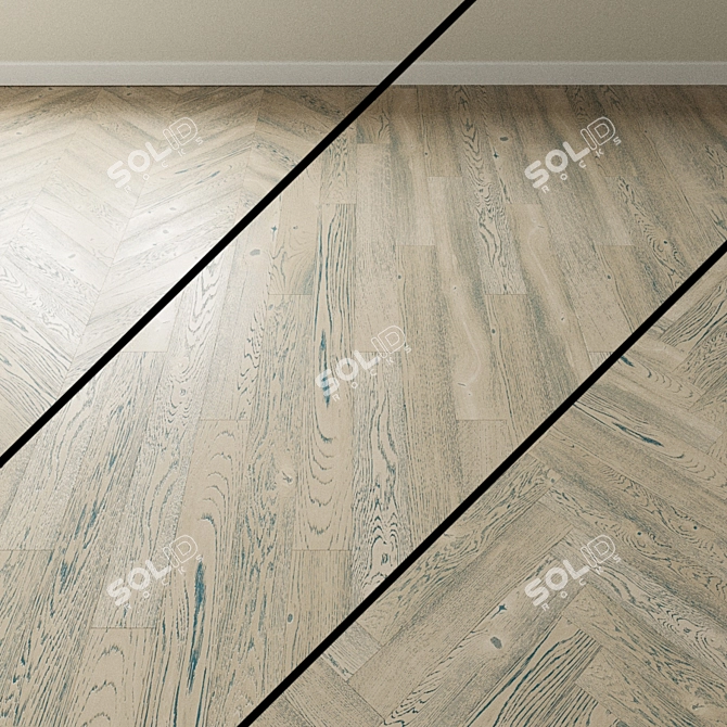 Indigo Oak Chevron Parquet 3D model image 1