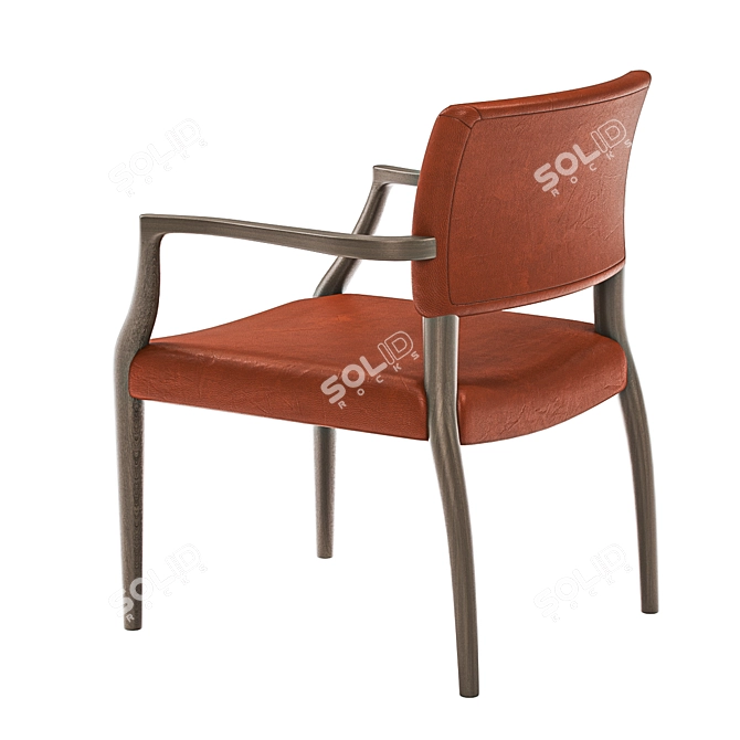 Mid-Century Luccio Oak Dining Chair 3D model image 2