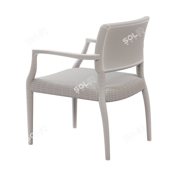 Mid-Century Luccio Oak Dining Chair 3D model image 4