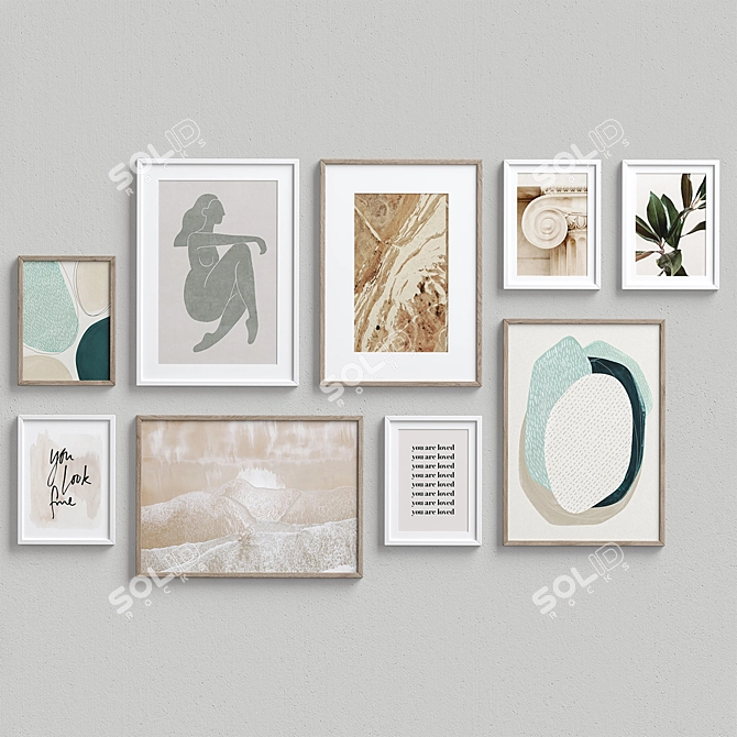 Modern Interior Picture Frames Set 3D model image 1