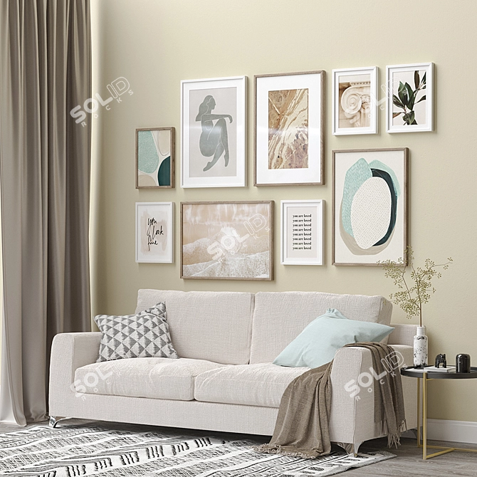 Modern Interior Picture Frames Set 3D model image 2