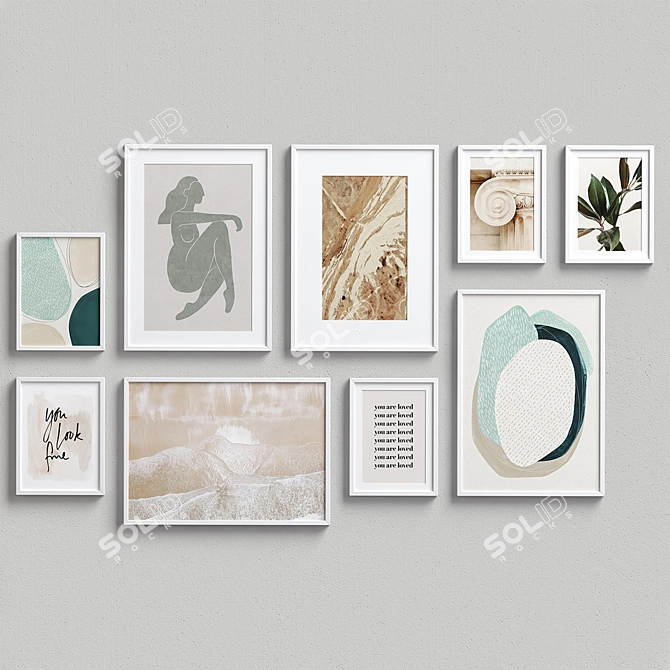 Modern Interior Picture Frames Set 3D model image 3