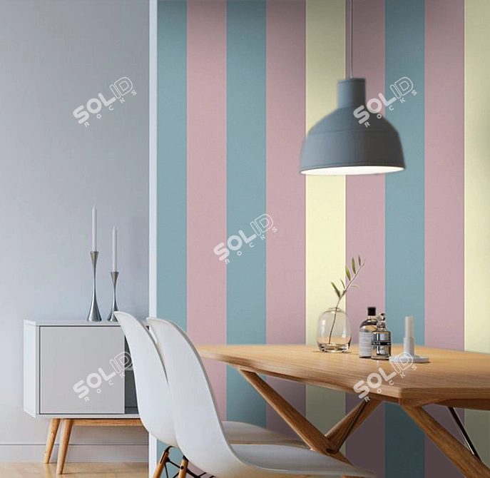 Modern Geometric Wallpaper Collection 3D model image 4