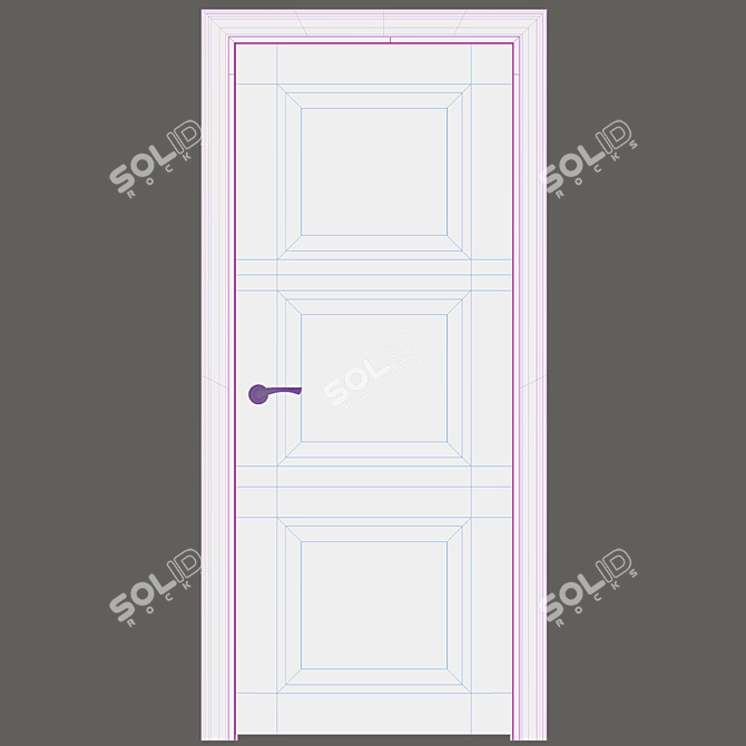 Elegant Provance Doors: Trio C2 3D model image 3