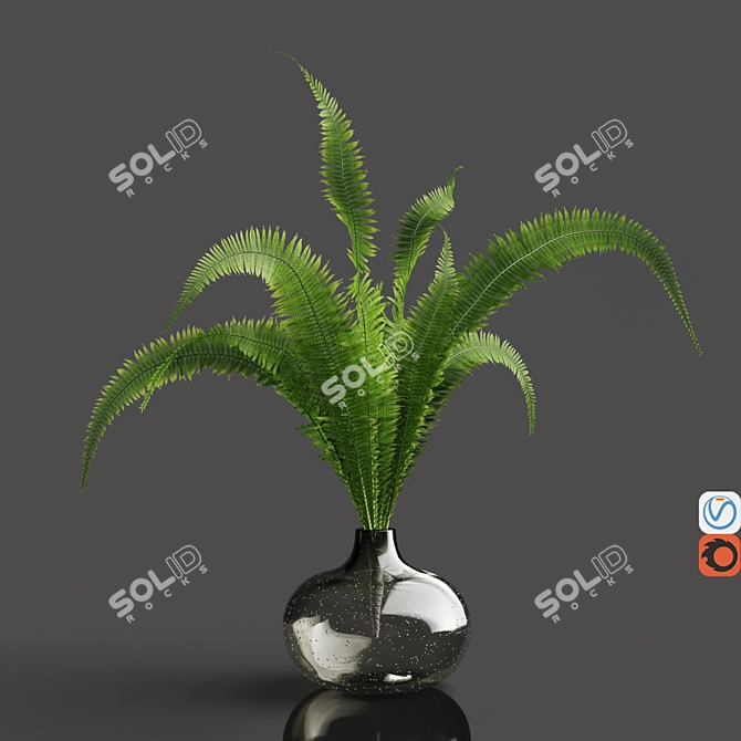 Bubble Glass Vase: H18 Gray Tinted 3D model image 1