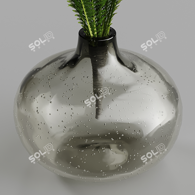 Bubble Glass Vase: H18 Gray Tinted 3D model image 2
