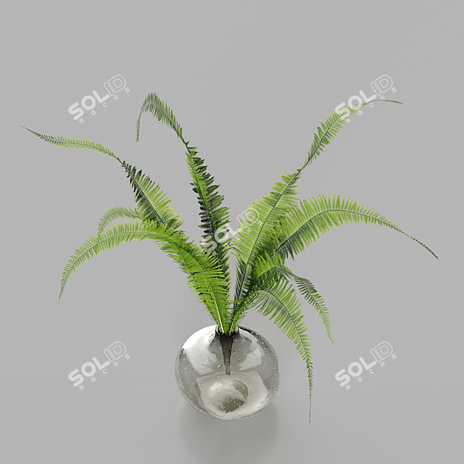 Bubble Glass Vase: H18 Gray Tinted 3D model image 3