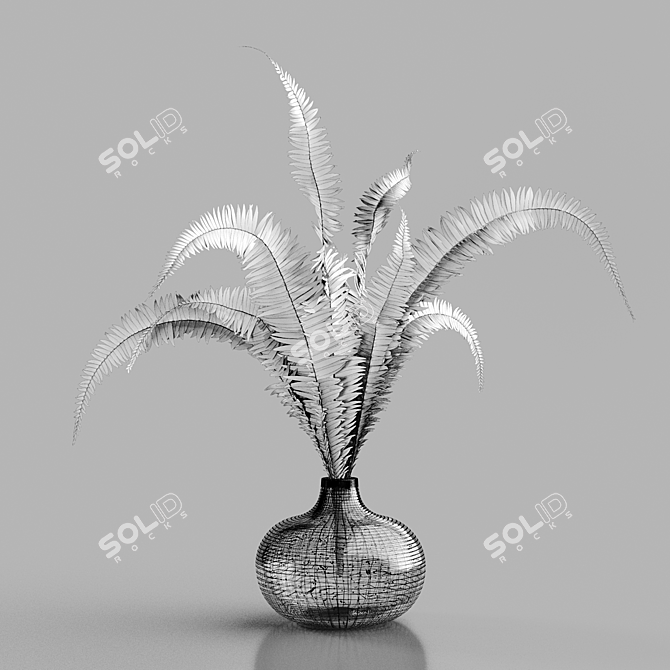 Bubble Glass Vase: H18 Gray Tinted 3D model image 4