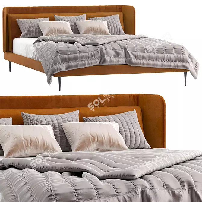 Minimalist Boconcept Austin Bed 3D model image 1