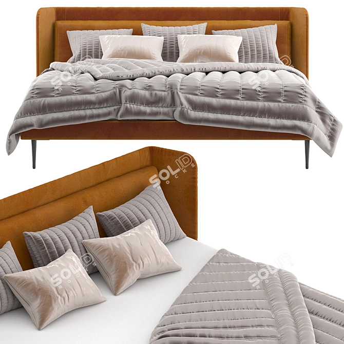 Minimalist Boconcept Austin Bed 3D model image 3