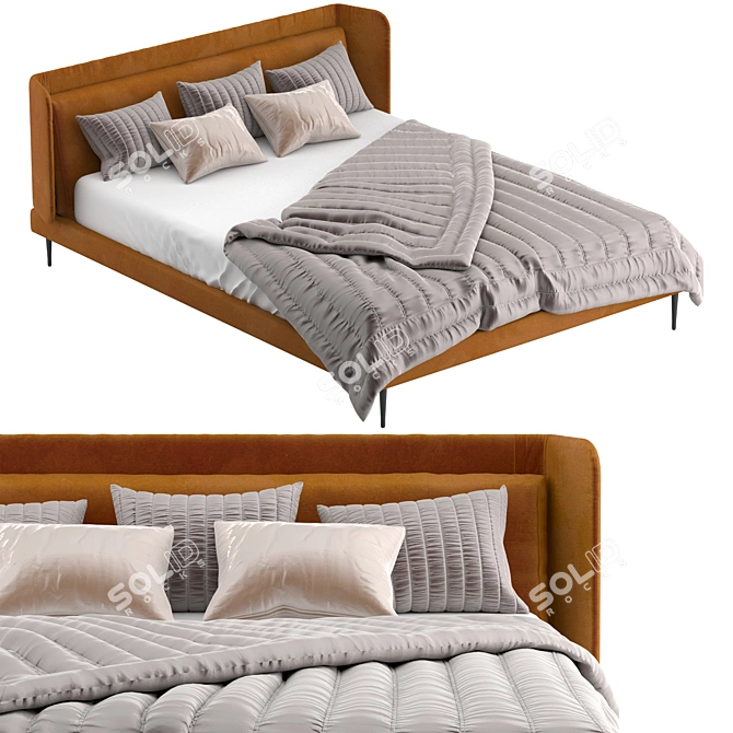 Minimalist Boconcept Austin Bed 3D model image 4