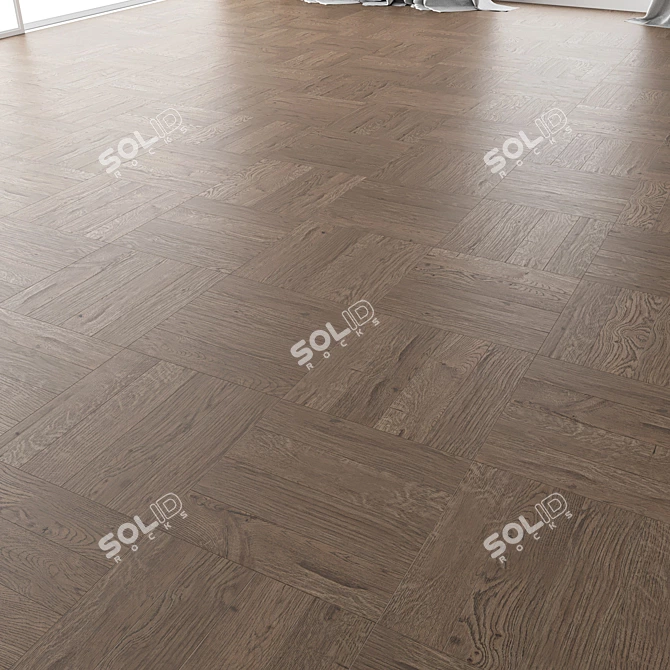 Oak Parquet Set 4 - High-Quality 3D Model 3D model image 2