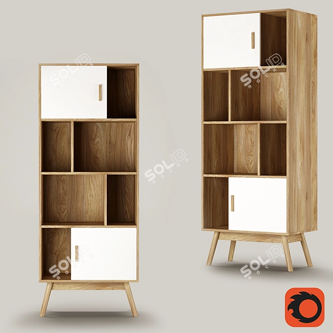 Shelving with 2 doors and 6 niches SHELDON (LA REDOUTE INTERIEURS)
Scandinavian-style 3D model image 1