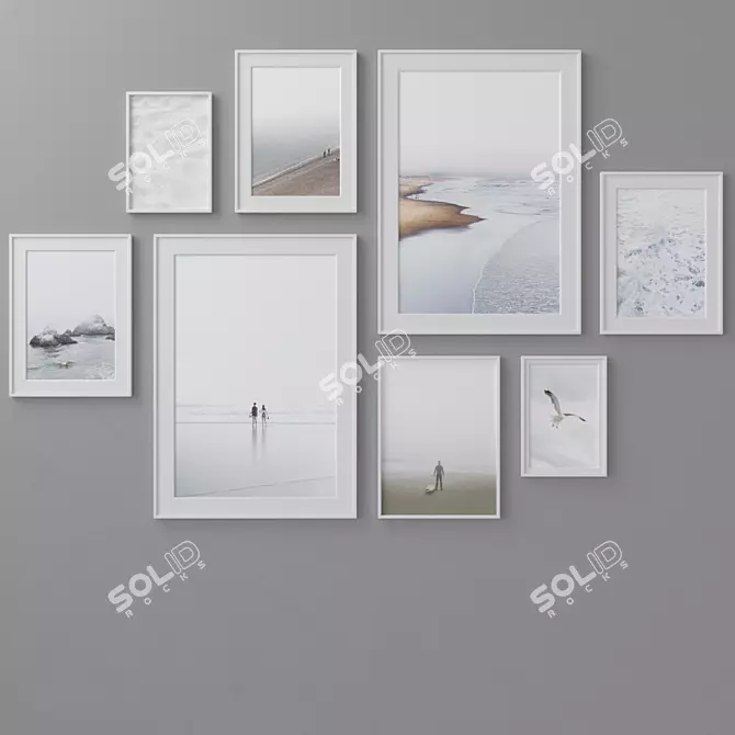 Versatile 40-Piece Photo Frames: 4 Colors, 60x90 cm 3D model image 2