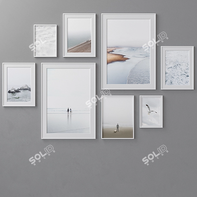 Versatile 40-Piece Photo Frames: 4 Colors, 60x90 cm 3D model image 3