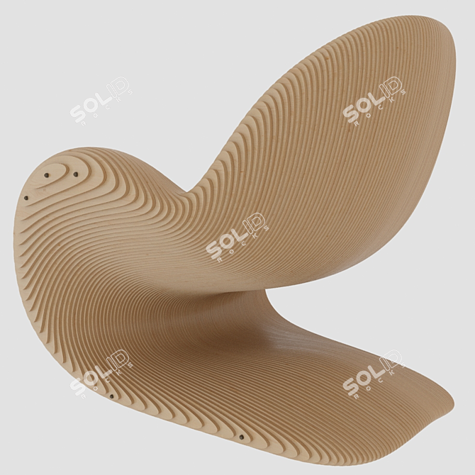 Wooden Plank Parametric Chair 3D model image 2