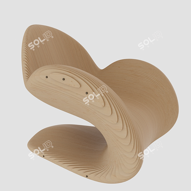 Wooden Plank Parametric Chair 3D model image 3