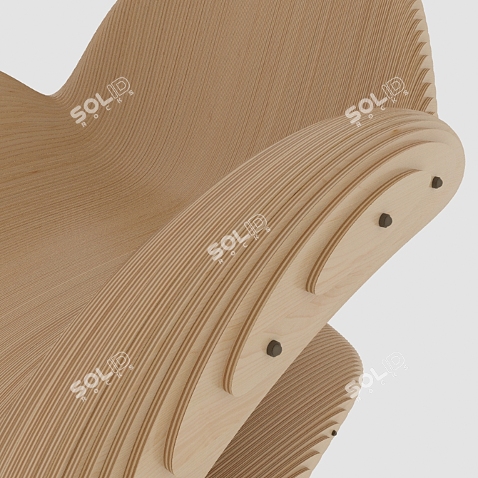 Wooden Plank Parametric Chair 3D model image 4