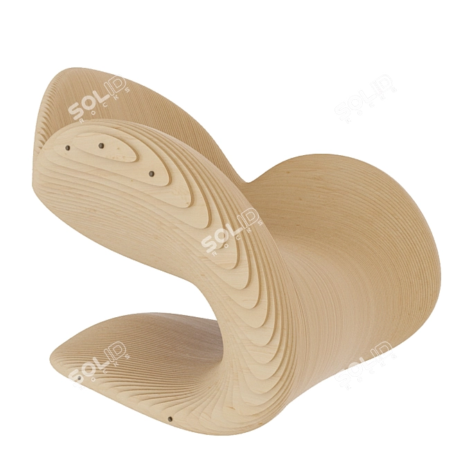 Wooden Plank Parametric Chair 3D model image 5