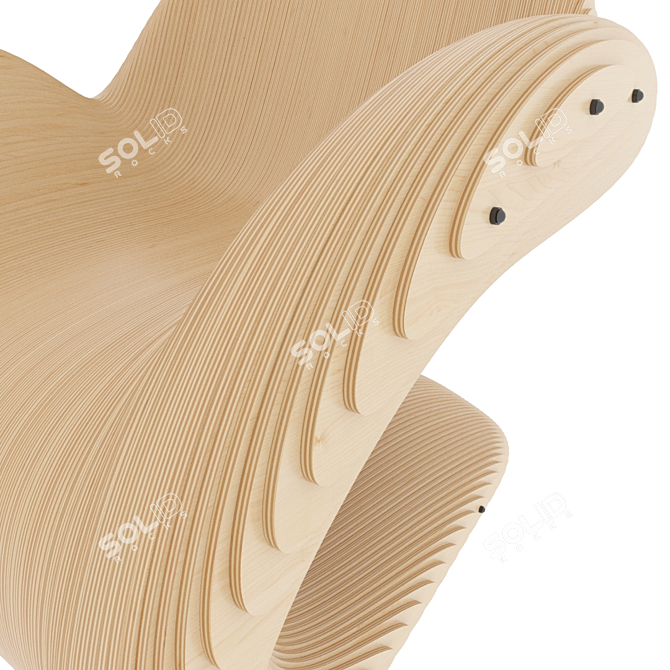 Wooden Plank Parametric Chair 3D model image 8