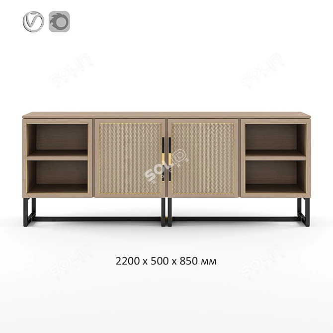 Mykonos Sideboard: Elegant and Functional 3D model image 1