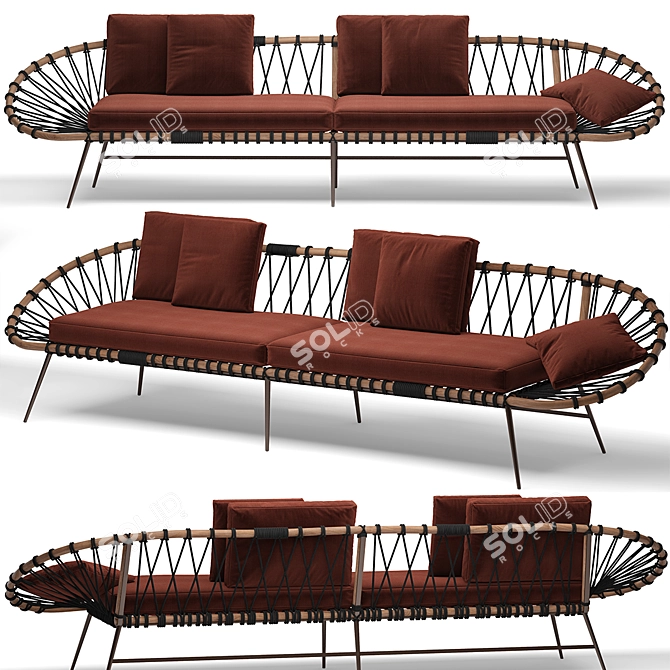 Zanaboni Edizioni Red Oval Sofa 3D model image 1