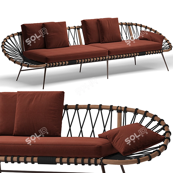 Zanaboni Edizioni Red Oval Sofa 3D model image 2