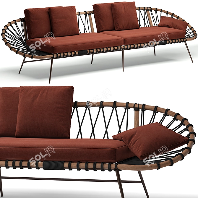 Zanaboni Edizioni Red Oval Sofa 3D model image 7