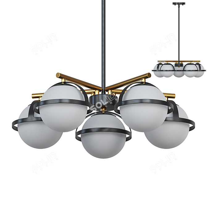 Dayana 5-Light Glass Pendant Chandelier 3D model image 1