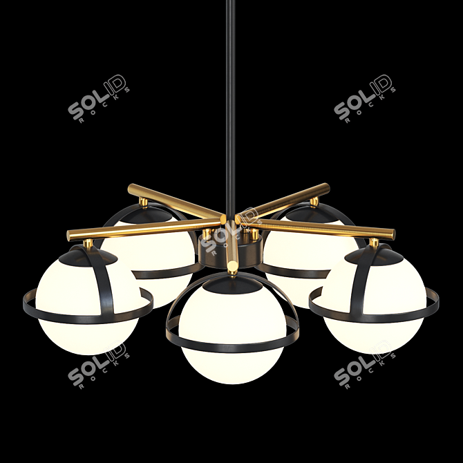 Dayana 5-Light Glass Pendant Chandelier 3D model image 3