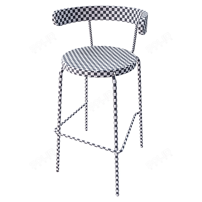 Yngvar Anthracite Bar Stool 3D model image 2