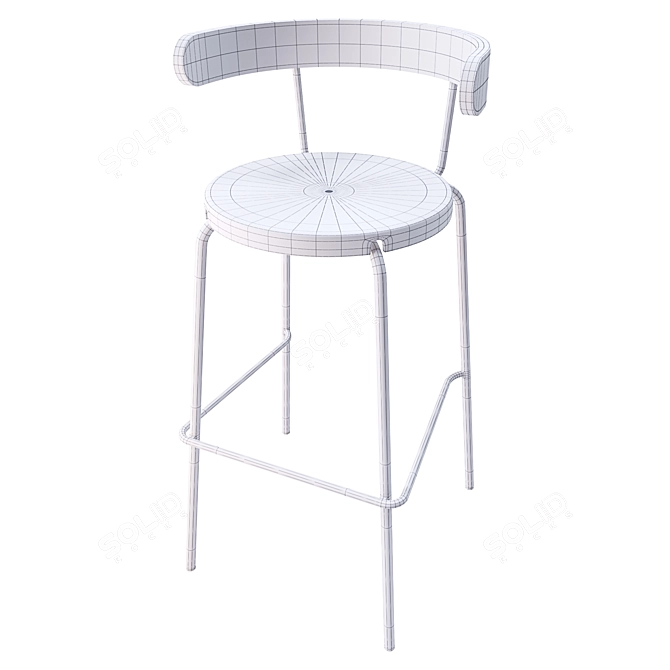 Yngvar Anthracite Bar Stool 3D model image 3