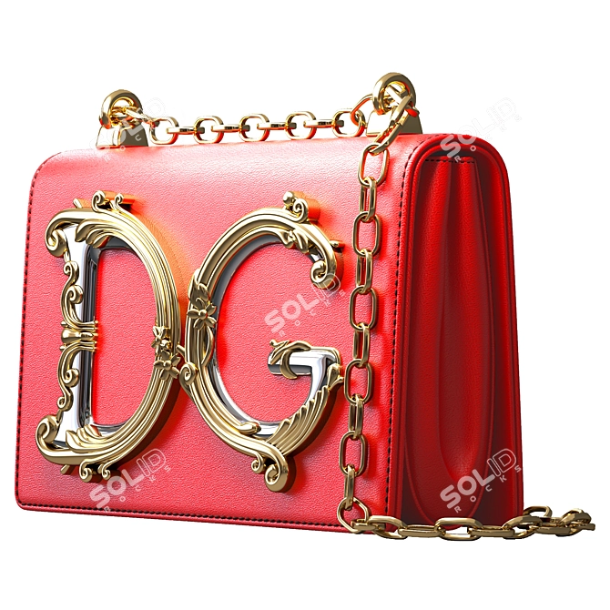 D&G Girls Mini Bag: Red + Black 3D model image 3