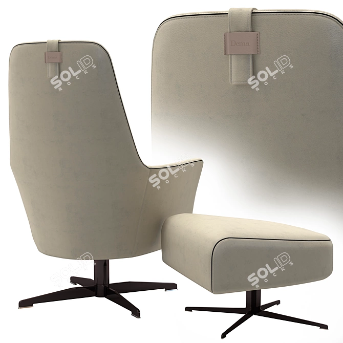 Valentina Swivel Armchair: Stylish and Comfortable 3D model image 4