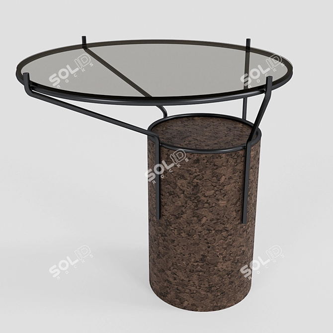 Modern Blackcork Tables Set 3D model image 2