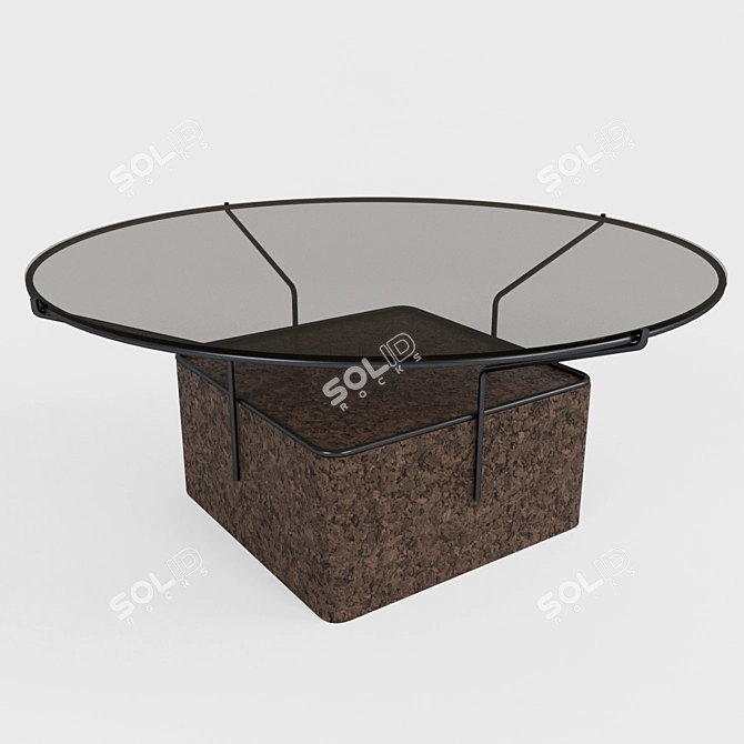 Modern Blackcork Tables Set 3D model image 3