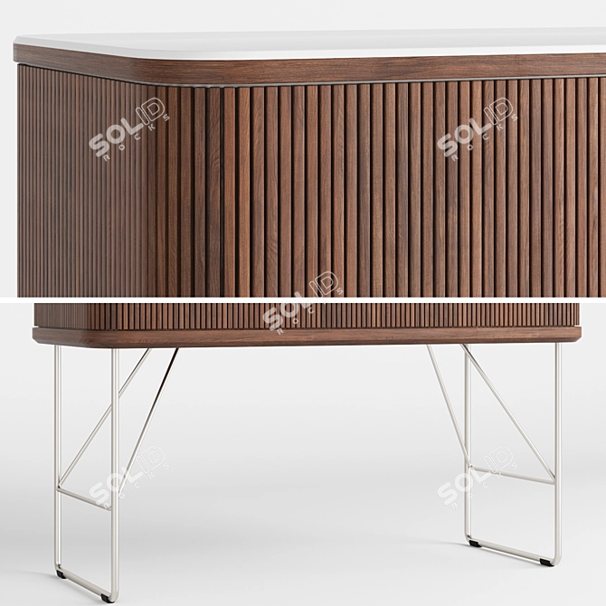 Elegant Naver Collection Bar Cabinet 3D model image 3