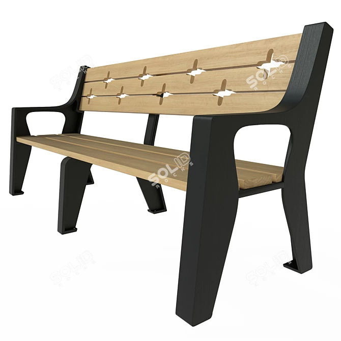 Title: Ironworks Urban Bench 3D model image 1