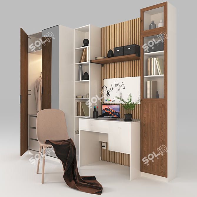 IKEA Furniture Composition with Lighting & Decor 3D model image 3