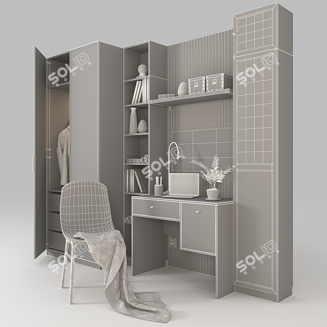 IKEA Furniture Composition with Lighting & Decor 3D model image 4