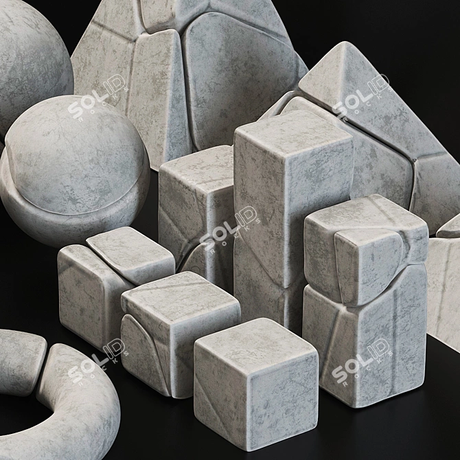 Stone Splinter Geometric Decor - Fragments of Shapes 3D model image 3