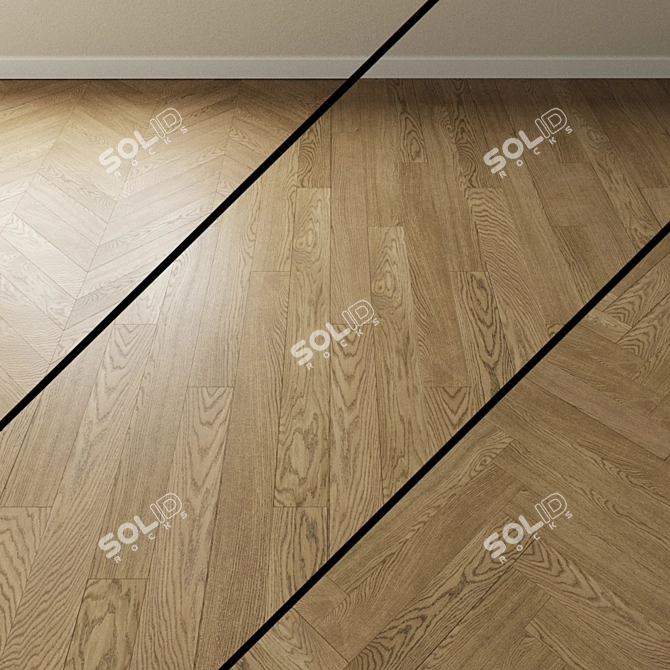 Sand Oak Chevron Parquet 3D model image 1