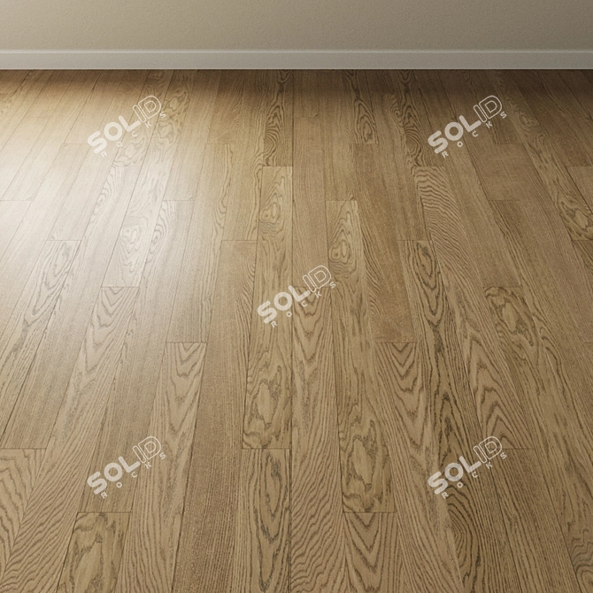 Sand Oak Chevron Parquet 3D model image 2