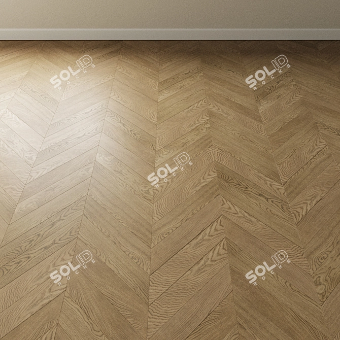 Sand Oak Chevron Parquet 3D model image 3