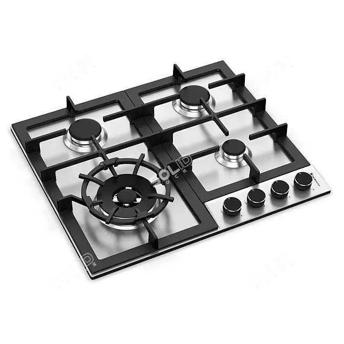 Sleek and Stylish Electric Cooktop 3D model image 1