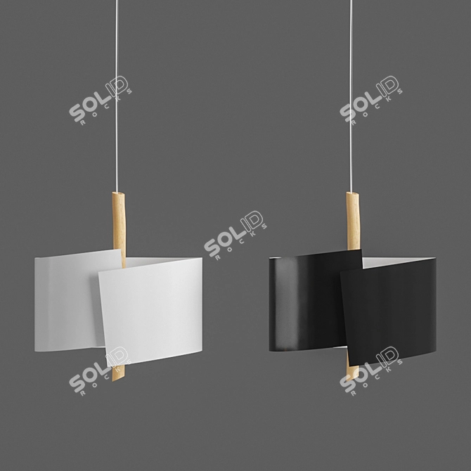 Stolico Lamp Set - Black & White - 40cm Height 3D model image 1