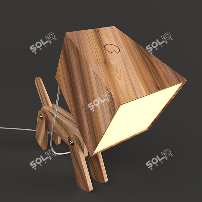 Adjustable Wooden Dogi Table Lamp 3D model image 4