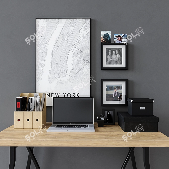 Sleek & Functional: IKEA Linnmon / Lerberg Workplace Desk 3D model image 2