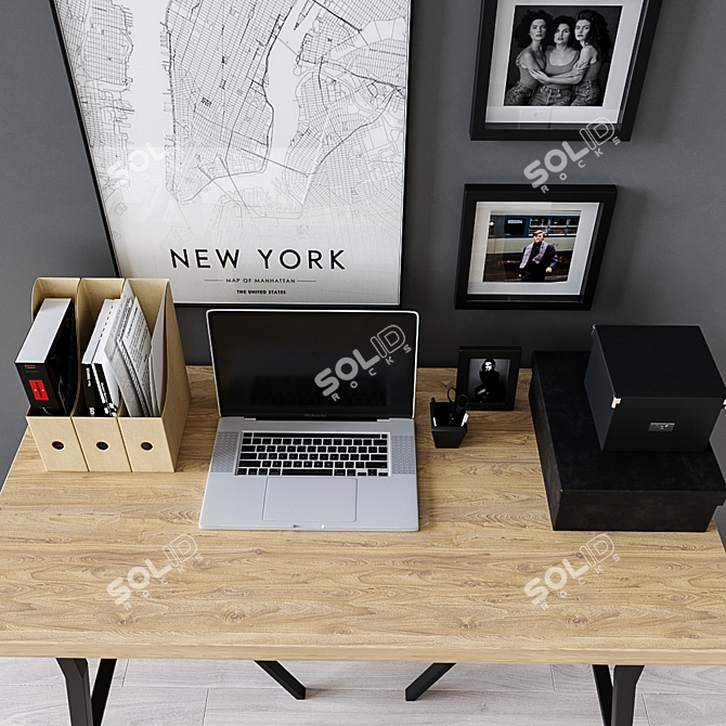 Sleek & Functional: IKEA Linnmon / Lerberg Workplace Desk 3D model image 3