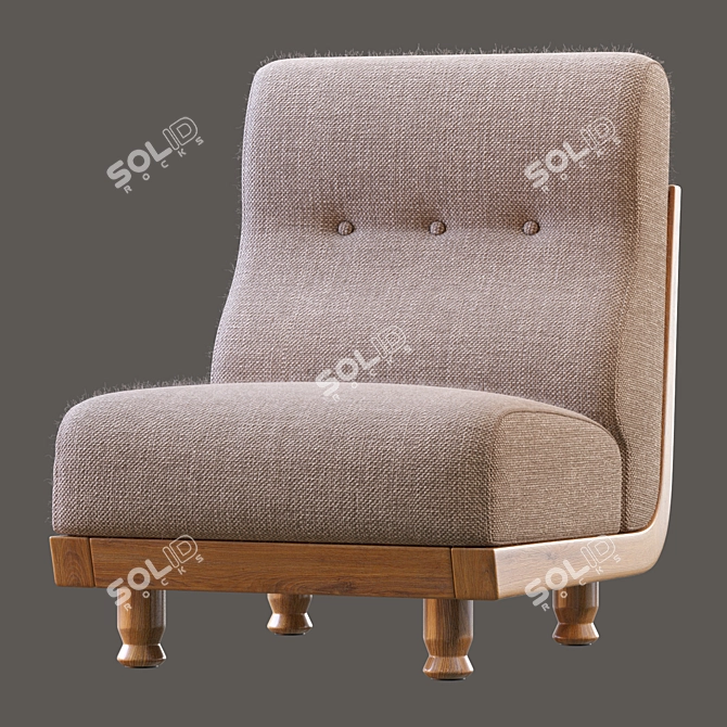 Guillerme & Chambron Easy Chair: Stylish and Comfortable 3D model image 3